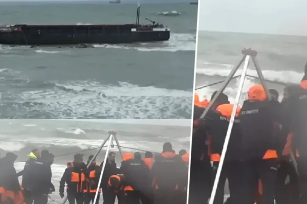 Kargo gemisinde tahliye operasyonu! Kargo gemisinde tahliye operasyonu!